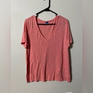 Women’s Old Navy Large Luxe Peachy Coral colored V Neck Tee